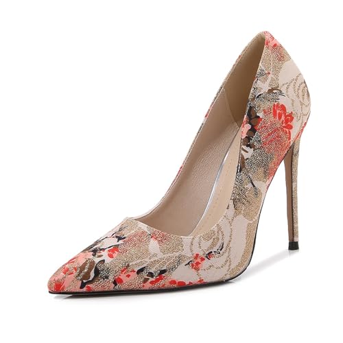 Damen-Pumps mit hohem Absatz und spitzem Zehenbereich, klassisch, für das Büro, besonders elegant, lässig, für Hochzeiten von KEROBGJFS