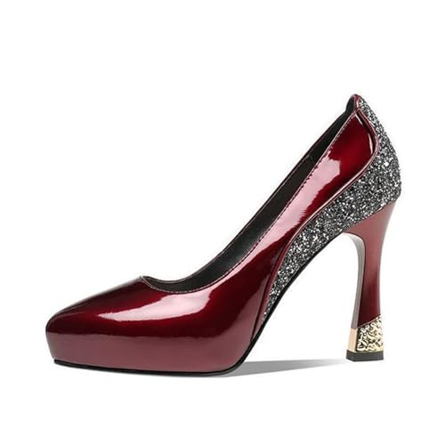 Damen-Pumps mit hohem Absatz und spitzem Zehenbereich, klassisch, für das Büro, besonders elegant, leger, für Hochzeiten von KEROBGJFS