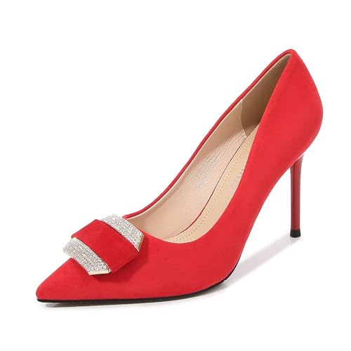 High Heels für Damen, Spitze Zehen, Satin-Pumps, Stiletto-Stil, Brautparty, Kleid, Abend, Hochzeit, Schuhe für Damen von KEROBGJFS