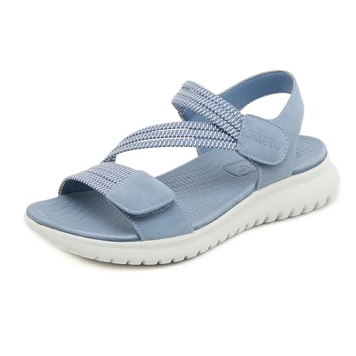 KEROBGJFS Damen-Sportsandalen für Outdoor-Wanderungen mit Fußgewölbeunterstützung, bequeme Strandschuhe für Reisen, Spaziergänge, Wandern, Camping von KEROBGJFS