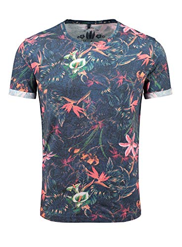 KEY LARGO Herren MT Jungles Round T-Shirt, Dark Blue (1201), 3XL von KEY LARGO