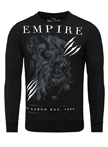 Key Largo Herren Pullover Empire Sweatshirt Vintage Print Langarm schwarz M von KEY LARGO