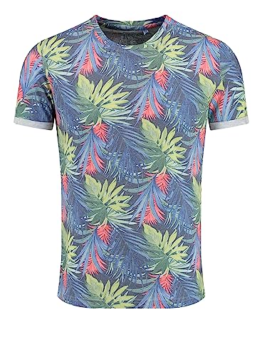 KEY LARGO Herren Mt Leaf Round T-Shirt, Dark Blue (1201), XL EU von KEY LARGO