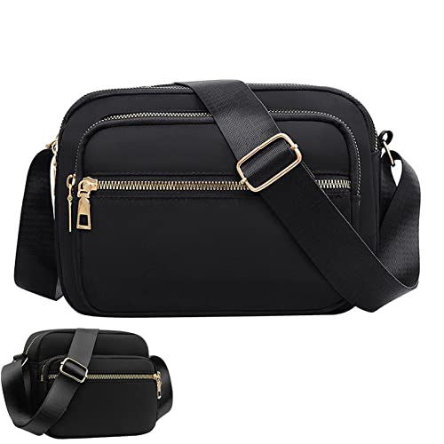 KEYRI Damen Handy Umhängetasche Damen Gürteltasche Crossbody Bag Damen Wasserdicht Bauchtasche Verstellbare Träger Brustbeutel Breiter Riemen Abendtasche zum Wandern Reisen Einkaufen (Schwarz) von KEYRI