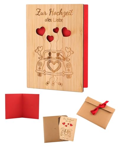 KGDUYC 1 Stück Holz-Hochzeitskarte mit Umschlag,15 x 11 cm Hochzeitskarte,herzförmige Liebesbriefkarte aus Holz,beschreibbare Bambuskarte,Glückwunschkarte zum Valentinstag,Jahrestag,Einladungskarte KGDUYC 1 Stück Holz-Hochzeitskarte mit Umschlag,15 x 11 cm Hochzeitskarte,herzförmige Liebesbriefkarte aus Holz,beschreibbare Bambuskarte,Glückwunschkarte zum Valentinstag,Jahrestag,Einladungskarte von KGDUYC