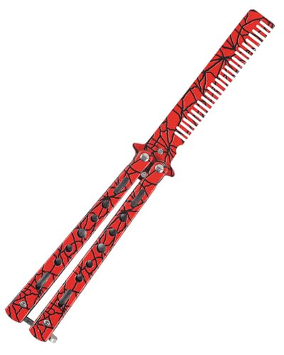 KGDUYC 1 pcs Butterfly Kamm, Faltbare Taschenkamm Butterfly Trainer Übung Messer Kamm, Faltbare Hairstyling Bürste Falten Praxis Training Schmetterling, balisong trainer (Lava) KGDUYC 1 pcs Butterfly Kamm, Faltbare Taschenkamm Butterfly Trainer Übung Messer Kamm, Faltbare Hairstyling Bürste Falten Praxis Training Schmetterling, balisong trainer (Lava) von KGDUYC