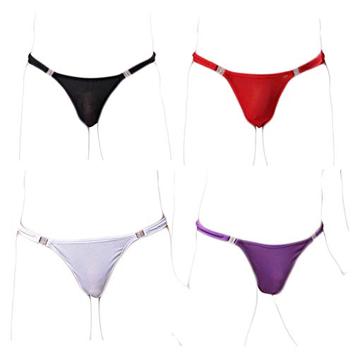 KHUFUZI Herren 4 Farben Pack Mesh Tangas Dessous Atmungsaktive Sexy Slips Stretch Unterwäsche Durchsichtige heiße Unterhose Geschenk für Freund von KHUFUZI