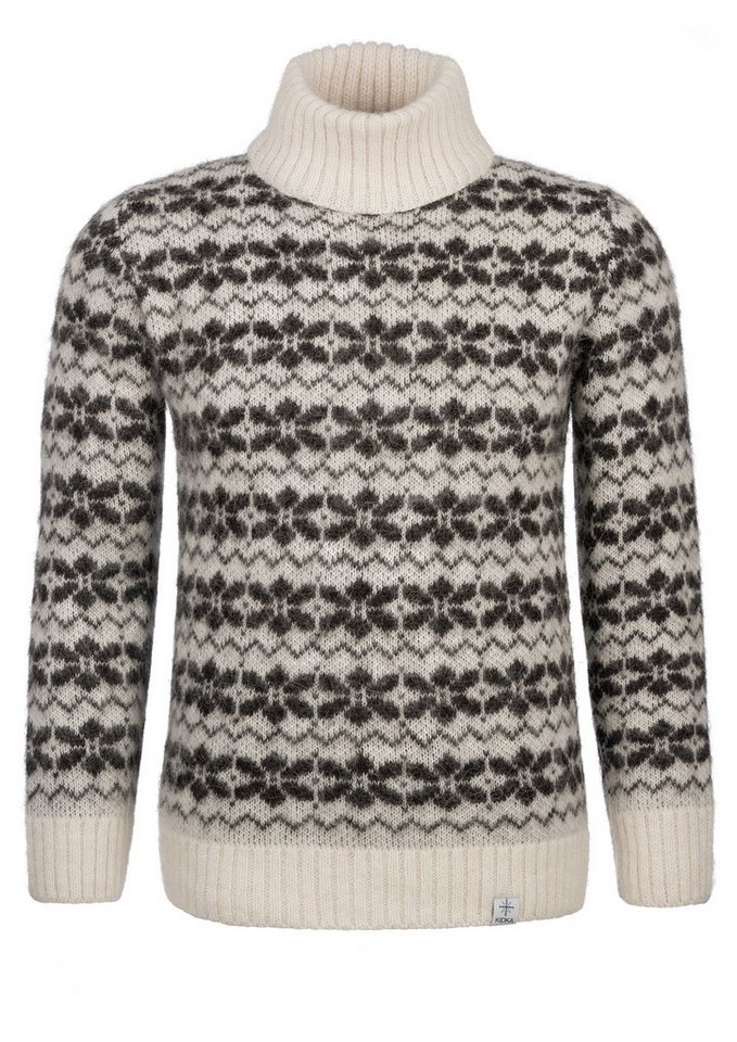 KIDKA Norwegerpullover - Isländischer Rollkragenpullover für Damen / Herren - Farbe weiß - aus rauer isländischer Wolle KIDKA Norwegerpullover - Isländischer Rollkragenpullover für Damen / Herren - Farbe weiß - aus rauer isländischer Wolle von KIDKA