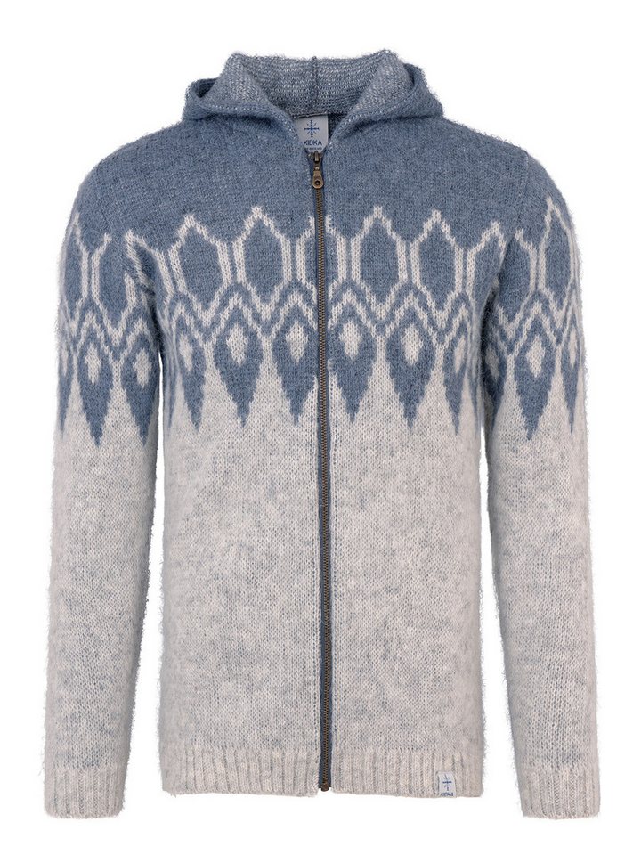 KIDKA Norwegerpullover - Kapuzen-Strickjacke für Damen / Herren - Farbe hellgrau-eisblau - aus rauer isländischer Wolle KIDKA Norwegerpullover - Kapuzen-Strickjacke für Damen / Herren - Farbe hellgrau-eisblau - aus rauer isländischer Wolle von KIDKA