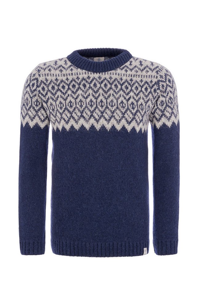 KIDKA Wollpullover Isländischer Pullover - Norwegerpullover für Damen / Herren - blau - aus rauer isländischer Wolle KIDKA Wollpullover Isländischer Pullover - Norwegerpullover für Damen / Herren - blau - aus rauer isländischer Wolle von KIDKA