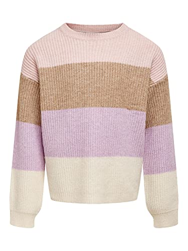 KIDS ONLY Girl's KOGSANDY L/S Stripe Pullover KNT NOOS Strickpullover, Mehrfarbig, 110/116 von ONLY