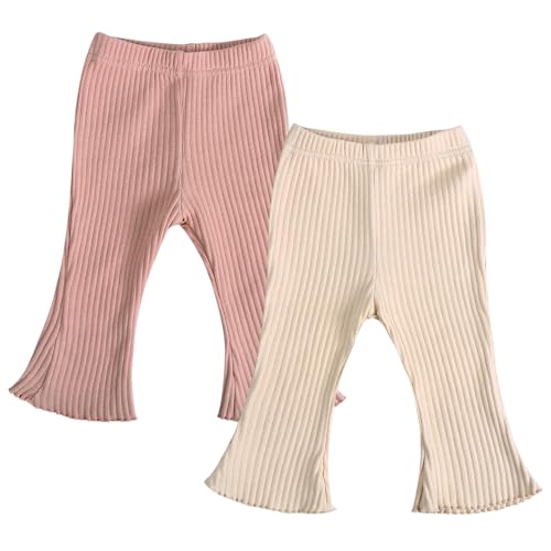 KIDS TALES 2er-Pack Kleine Mädchen Schlaghosen Kleinkind Baby Rippig Strick Schlaghose Mode Hose KIDS TALES 2er-Pack Kleine Mädchen Schlaghosen Kleinkind Baby Rippig Strick Schlaghose Mode Hose von KIDS TALES