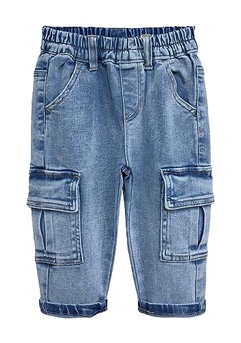 KIDSCOOL SPACE Baby-Jeans, elastische Taille für kleine Kleinkinder mit D-Ring, Stretch-Cargo-Jeanshose, Hellblau, 2–3 Jahre von KIDSCOOL SPACE