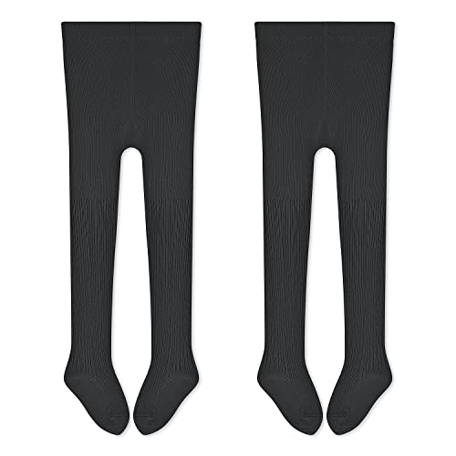 KINBOM Kleinkinder Strumpfhose Mädchen, Mädchen Strumpfhosen Zopfmuster Leggings Baumwolle mit Fuß Nahtlos Winterstrumpfhosen Tight für Girls Mädchen Kinder Kleid Herbst Winter (2 Pack, 0-10 Jahre) von KINBOM