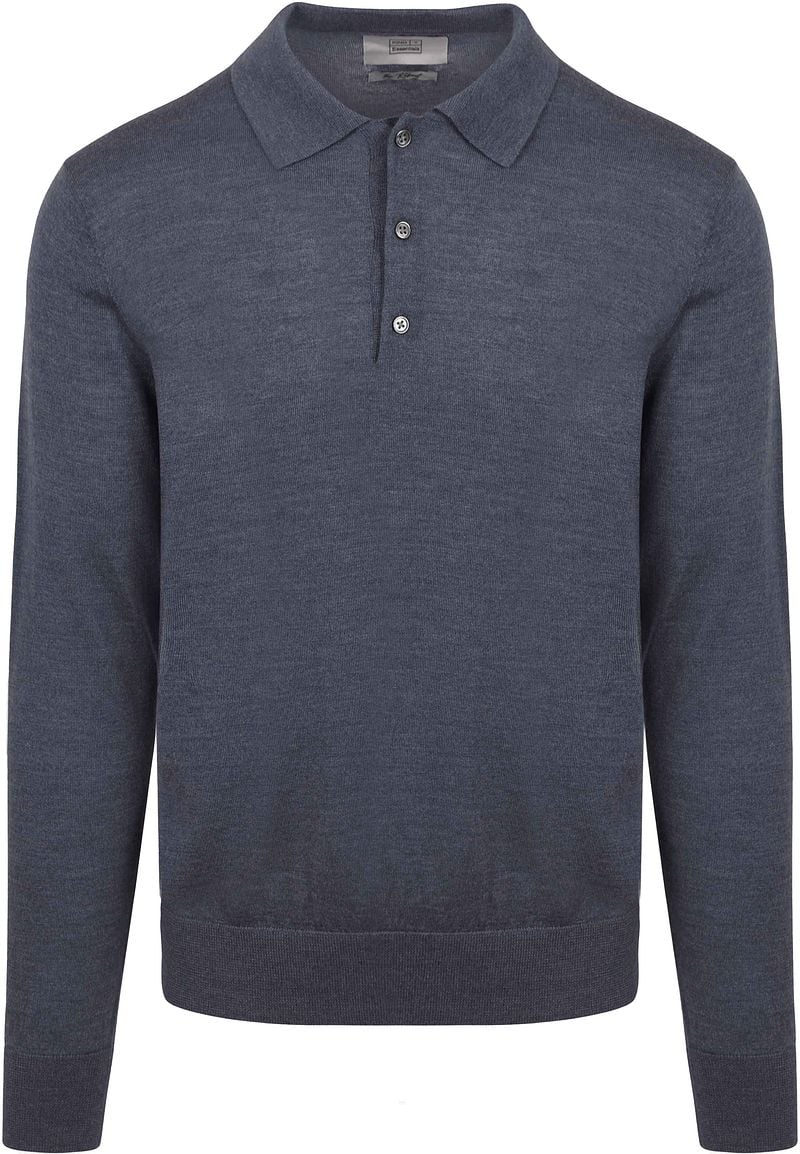 King Essentials The Robert Long Sleeve Poloshirt Merino Anthrazit - Größe M von KING Essentials