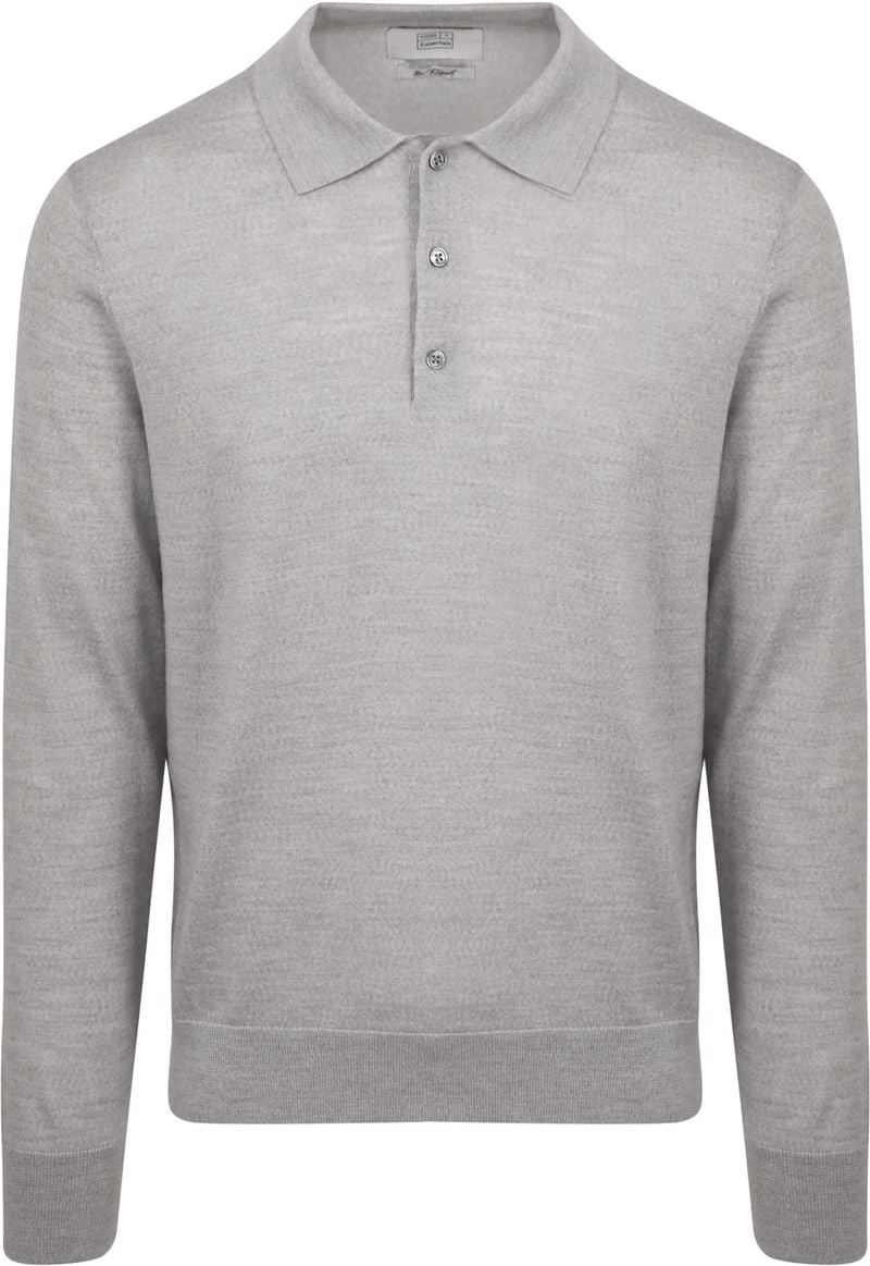 King Essentials The Robert Long Sleeve Poloshirt Merino Grau - Größe L von KING Essentials