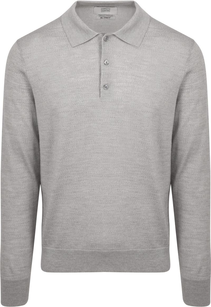 King Essentials The Robert Long Sleeve Poloshirt Merino Grau - Größe XXL von KING Essentials