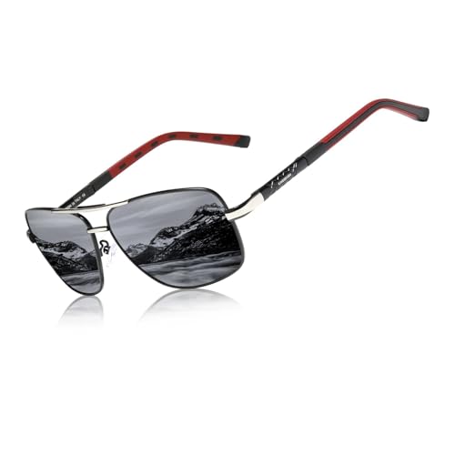 KINGSEVEN 2023 Marke Männer Aluminium Sonnenbrille HD Polarized UV400 Spiegel Männer Sonnenbrille Frauen für Männer Oculos de sol N724-2 (Silber Grau) von KINGSEVEN