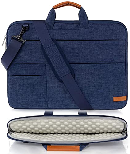 KINGSLONG Laptoptasche 15-15,6 Zoll, Laptoptasche für Männer und Frauen Wasserdichte Aktentasche Laptop-Umhängetasche mit Schultergurt MacBook Tasche Business Laptop Tasche Herren-Blau von KINGSLONG