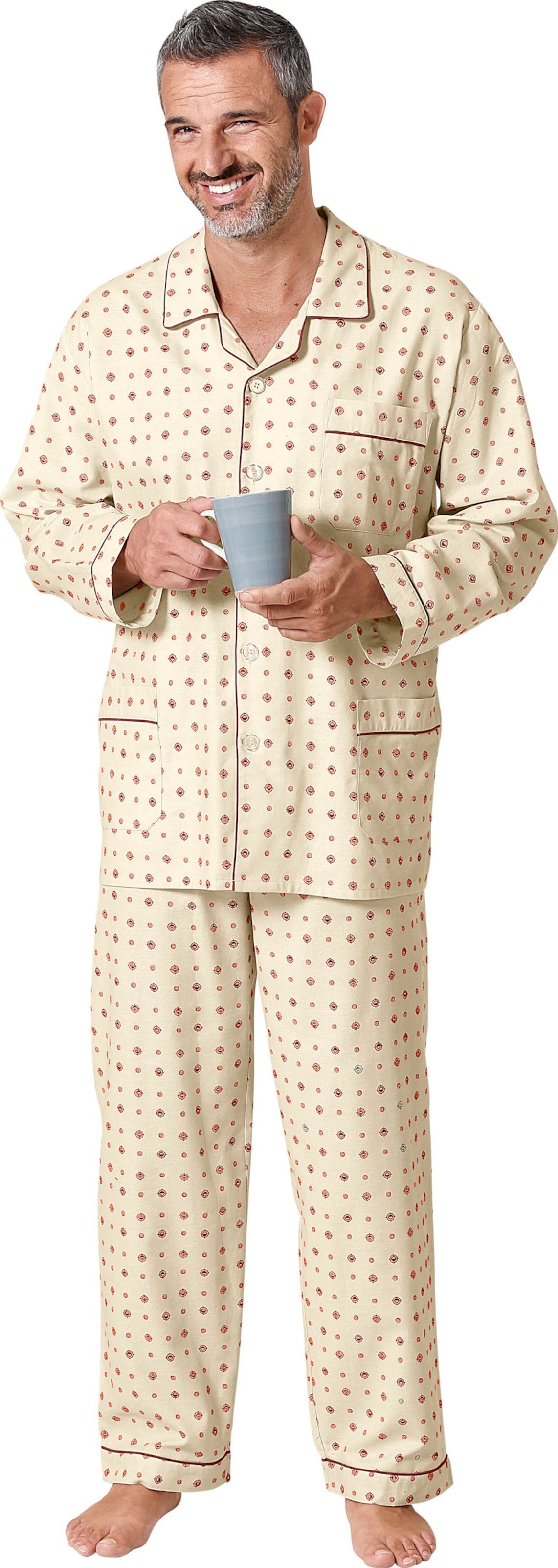 Sieh an! Herren Pyjama, beige von KINGsCLUB