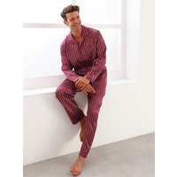 Witt Herren Pyjama, bordeaux-gestreift von KINGsCLUB