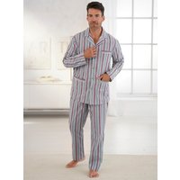 Witt Herren Pyjama, grau-rot-gestreift von KINGsCLUB