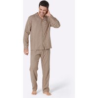 Witt Herren Pyjama, sand-sesam-kariert von KINGsCLUB