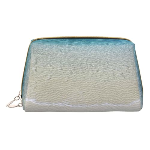 Kosmetiktasche aus Leder, Motiv: Ozean, Unterwasserfisch, für Reisen, tragbar, Kulturbeutel, Organizer für Damen/Herren, Beach Clear Sea Sand, Einheitsgröße von KIROJA