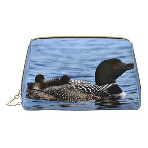 Loon Birds Make-up-Tasche für Reisen, Leder, Kosmetiktasche, tragbare Kulturbeutel, Organizer für Damen/Herren, Loon Birds, Einheitsgröße von KIROJA