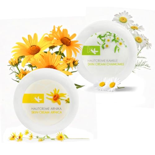 KK Hautcreme trockene Haut, 2x 100 ml, Dose mit Arnika und Kamille, Körpercreme Damen und Herren, schnell einziehend, für alle Hauttypen KK Hautcreme trockene Haut, 2x 100 ml, Dose mit Arnika und Kamille, Körpercreme Damen und Herren, schnell einziehend, für alle Hauttypen von KK