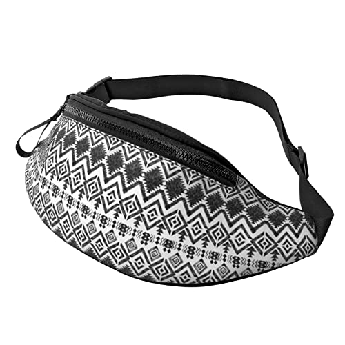 Bauchtasche, schwarz, Tribal-Doodle-Druck, stilvolle Hüfttasche, Mehrzweck-Rucksack für Damen und Herren, Schwarz , Einheitsgröße, Hüfttaschen Bauchtasche, schwarz, Tribal-Doodle-Druck, stilvolle Hüfttasche, Mehrzweck-Rucksack für Damen und Herren, Schwarz , Einheitsgröße, Hüfttaschen von KKKKKOUU