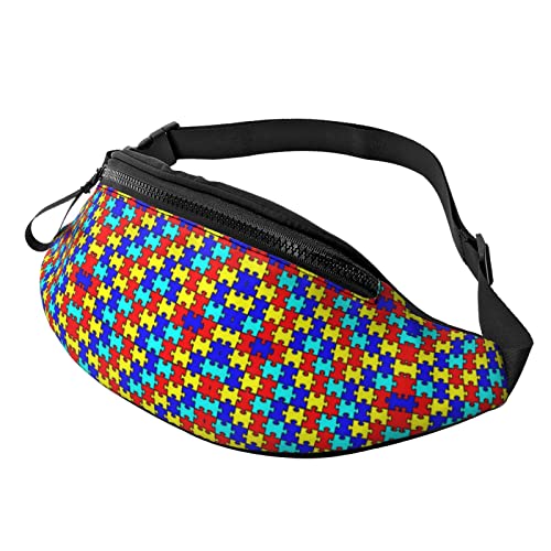 Bauchtasche für Autismus-Bewusstsein, buntes Puzzleteil, für Herren und Damen, Crossbody-Gürteltasche für Reisen, Wandern, Laufen, Wandern, Radfahren, Schwarz , Einheitsgröße, Hüfttaschen Bauchtasche für Autismus-Bewusstsein, buntes Puzzleteil, für Herren und Damen, Crossbody-Gürteltasche für Reisen, Wandern, Laufen, Wandern, Radfahren, Schwarz , Einheitsgröße, Hüfttaschen von KKKKKOUU