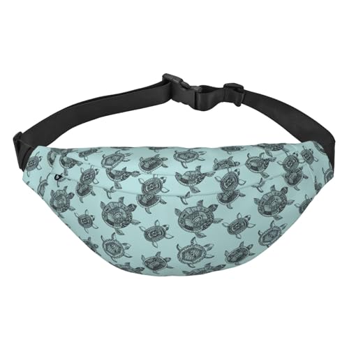 Bauchtasche für Damen und Herren, Salbeigrün mit Gänseblümchenmuster, große Umhängetasche, Gürteltasche für Workout, Wandern, Laufen, Reisen, Meeresschildkröten, abstrakte Meeresschildkröten, Bauchtasche für Damen und Herren, Salbeigrün mit Gänseblümchenmuster, große Umhängetasche, Gürteltasche für Workout, Wandern, Laufen, Reisen, Meeresschildkröten, abstrakte Meeresschildkröten, von KKKKKOUU