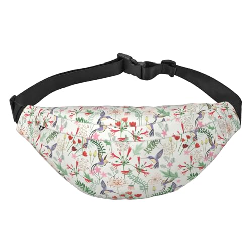 Bauchtasche für Damen und Herren, Schmetterlinge, große Umhängetasche, Gürteltasche für Workout, Wandern, Laufen, Reisen, Kolibris und Blumenkolibris und Blumen, Einheitsgröße, Hüfttaschen Bauchtasche für Damen und Herren, Schmetterlinge, große Umhängetasche, Gürteltasche für Workout, Wandern, Laufen, Reisen, Kolibris und Blumenkolibris und Blumen, Einheitsgröße, Hüfttaschen von KKKKKOUU