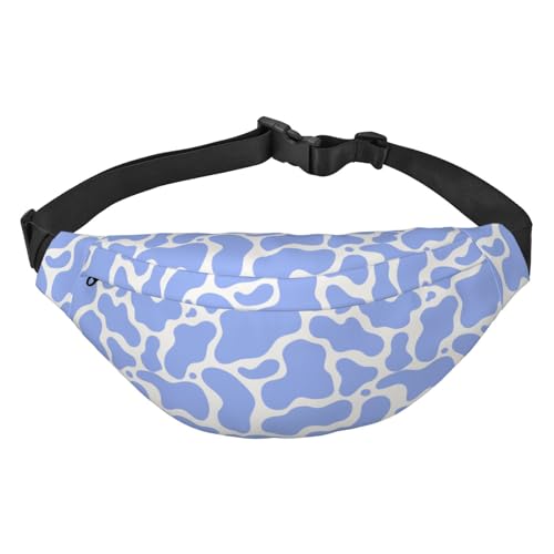 Bauchtasche für Damen und Herren, blauer Kuhdruck, große Umhängetasche, Gürteltasche für Workout, Wandern, Laufen, Reisen, Schwarz , Einheitsgröße, Hüfttaschen Bauchtasche für Damen und Herren, blauer Kuhdruck, große Umhängetasche, Gürteltasche für Workout, Wandern, Laufen, Reisen, Schwarz , Einheitsgröße, Hüfttaschen von KKKKKOUU