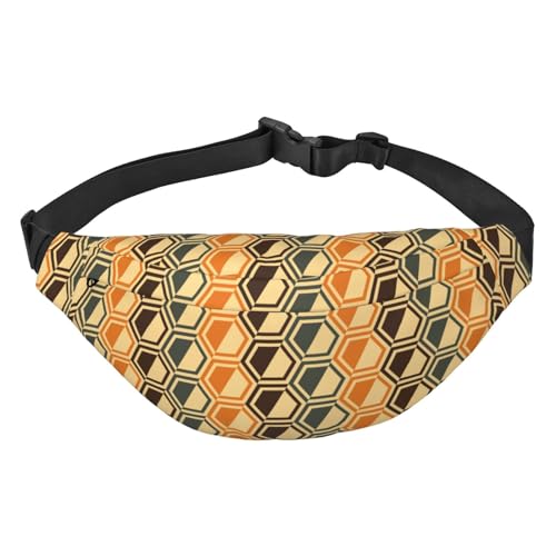 Bauchtasche für Damen und Herren, geometrische Boho-Diamanten, große Umhängetasche, Gürteltasche für Workout, Wandern, Laufen, Reisen, Einheitsgröße, Geometrisches, sechseckiges, geometrisches Bauchtasche für Damen und Herren, geometrische Boho-Diamanten, große Umhängetasche, Gürteltasche für Workout, Wandern, Laufen, Reisen, Einheitsgröße, Geometrisches, sechseckiges, geometrisches von KKKKKOUU