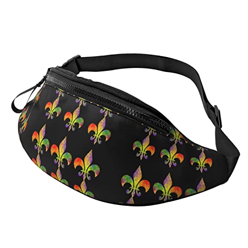 Bauchtasche mit Mardi-Muster, für Damen und Herren, verstellbarer Gürtel, Hüfttasche, modisch, Schwarz , Einheitsgröße, Hüfttaschen Bauchtasche mit Mardi-Muster, für Damen und Herren, verstellbarer Gürtel, Hüfttasche, modisch, Schwarz , Einheitsgröße, Hüfttaschen von KKKKKOUU