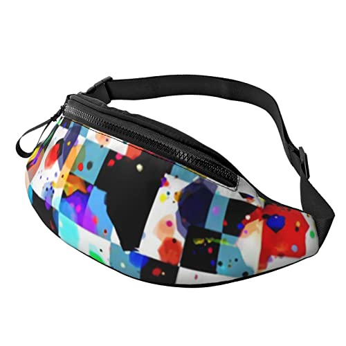 Bauchtasche mit abstraktem Schachbrett, modische Hüfttasche, verstellbare Hüfttasche für Damen und Herren, Schwarz , Einheitsgröße, Hüfttaschen Bauchtasche mit abstraktem Schachbrett, modische Hüfttasche, verstellbare Hüfttasche für Damen und Herren, Schwarz , Einheitsgröße, Hüfttaschen von KKKKKOUU