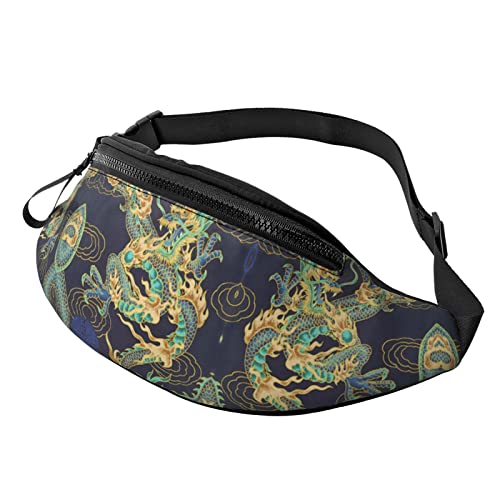 Bauchtasche mit chinesischem Drachen, für Damen und Herren, verstellbarer Gürtel, Hüfttasche, modisch, Schwarz , Einheitsgröße, Hüfttaschen Bauchtasche mit chinesischem Drachen, für Damen und Herren, verstellbarer Gürtel, Hüfttasche, modisch, Schwarz , Einheitsgröße, Hüfttaschen von KKKKKOUU