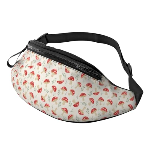 Crossbody Bauchtasche für Damen und Herren – Cartoon-Flach Pilze Laufen Gürteltasche Reise Hüfttasche für Damen und Herren, Schwarz , Einheitsgröße, Hüfttaschen Crossbody Bauchtasche für Damen und Herren – Cartoon-Flach Pilze Laufen Gürteltasche Reise Hüfttasche für Damen und Herren, Schwarz , Einheitsgröße, Hüfttaschen von KKKKKOUU