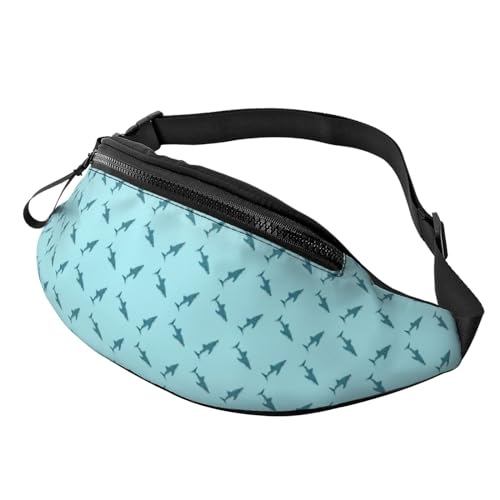 Crossbody-Tasche für Damen und Herren, Cartoon-Design, cooles Hai-Blau, Schwarz , Einheitsgröße, Hüfttaschen Crossbody-Tasche für Damen und Herren, Cartoon-Design, cooles Hai-Blau, Schwarz , Einheitsgröße, Hüfttaschen von KKKKKOUU
