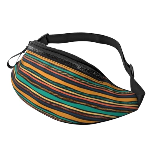 Crossbody-Tasche für Damen und Herren, buntes Streifenmuster, Bauchtaschen für Damen und Herren, Umhängetasche, Schwarz , Einheitsgröße, Hüfttaschen Crossbody-Tasche für Damen und Herren, buntes Streifenmuster, Bauchtaschen für Damen und Herren, Umhängetasche, Schwarz , Einheitsgröße, Hüfttaschen von KKKKKOUU