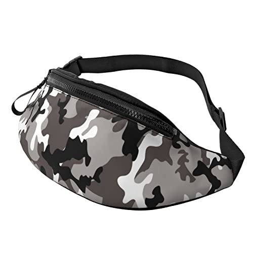 Gürteltasche mit Camouflage-Muster, verstellbar, für Damen und Herren, Schwarz / Grau, Schwarz , Einheitsgröße, Hüfttaschen Gürteltasche mit Camouflage-Muster, verstellbar, für Damen und Herren, Schwarz / Grau, Schwarz , Einheitsgröße, Hüfttaschen von KKKKKOUU