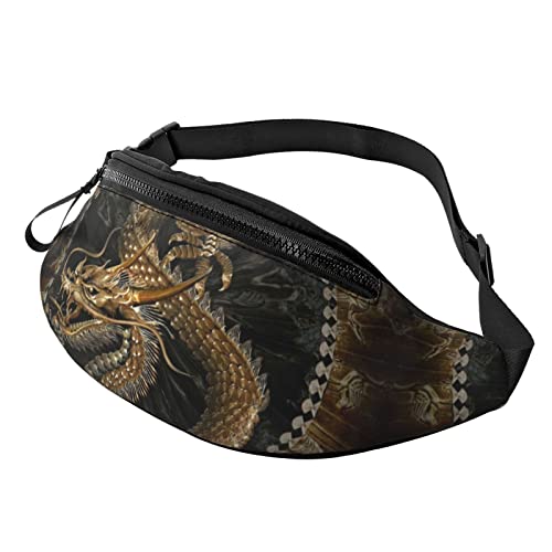 Gürteltasche mit Drachen-Motiv, stilvolle Hüfttasche, Mehrzweck-Rucksack für Damen und Herren, Schwarz , Einheitsgröße, Hüfttaschen Gürteltasche mit Drachen-Motiv, stilvolle Hüfttasche, Mehrzweck-Rucksack für Damen und Herren, Schwarz , Einheitsgröße, Hüfttaschen von KKKKKOUU