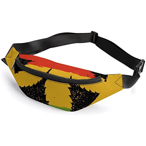 Gürteltasche mit Unkrautblatt und Rasta-Flagge, für Erwachsene und Kinder, Sporttasche für Männer und Frauen, Weed Leaf and Rasta Flag, Einheitsgröße, Hüfttaschen Gürteltasche mit Unkrautblatt und Rasta-Flagge, für Erwachsene und Kinder, Sporttasche für Männer und Frauen, Weed Leaf and Rasta Flag, Einheitsgröße, Hüfttaschen von KKKKKOUU