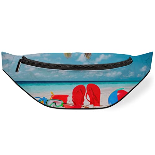 Strandpalmen-Hüfttasche für Damen und Herren, Sommer-Flip-Flops, Gürteltasche, Umhängetasche, verstellbarer Gürtelriemen für Reisen, Laufen, Wandern, Wandern, Radfahren, Schwarz , Einheitsgröße, Strandpalmen-Hüfttasche für Damen und Herren, Sommer-Flip-Flops, Gürteltasche, Umhängetasche, verstellbarer Gürtelriemen für Reisen, Laufen, Wandern, Wandern, Radfahren, Schwarz , Einheitsgröße, von KKKKKOUU