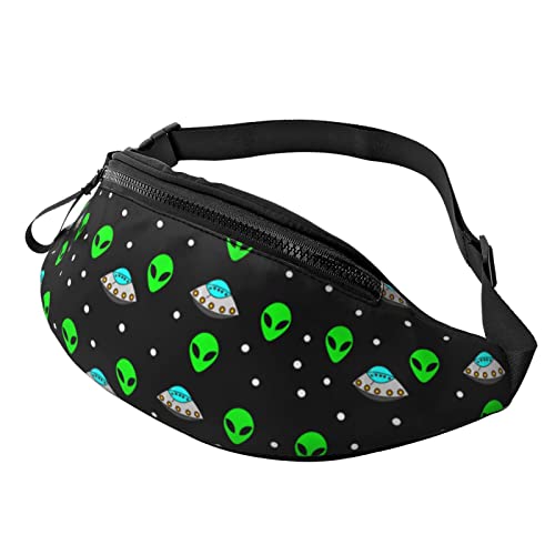 Wander-Bauchtasche Alien UFO Grün Crossbody Gürteltasche Leichte Gürteltasche, Schwarz , Einheitsgröße, Hüfttaschen Wander-Bauchtasche Alien UFO Grün Crossbody Gürteltasche Leichte Gürteltasche, Schwarz , Einheitsgröße, Hüfttaschen von KKKKKOUU