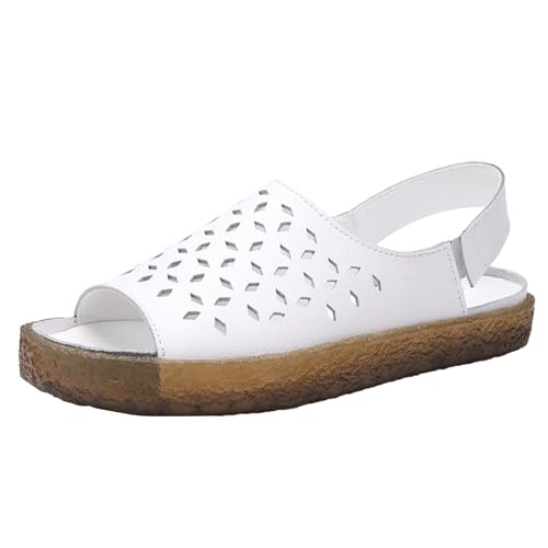 KKvoPiQ , hohl, einfarbig, weiche Sohle, leicht, rutschfest, atmungsaktiv, Freizeitschuhe Atmungsaktive Schuhe Damen Krankenhaus (White, 44) von KKvoPiQ