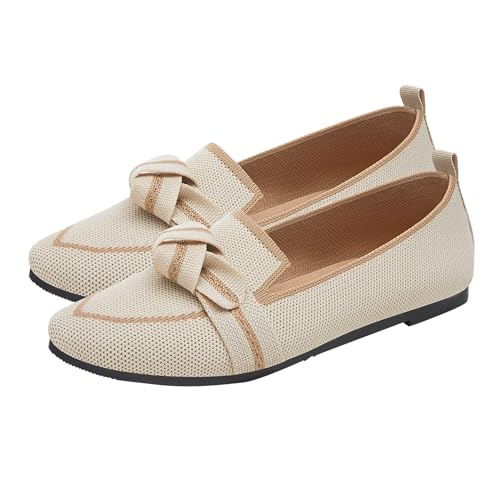 KKvoPiQ Atmungsaktive und Bequeme Freizeitschuhe für Damen mit flachem Boden und flachem Schnitt Damen Parfüm Schuhe (White, 40) von KKvoPiQ