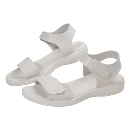 KKvoPiQ Damen Casual Paste Flache römische Schuhe Sommermode Damen Sandalen Damen Wasserdichte Schuhe Winter (White, 36) von KKvoPiQ